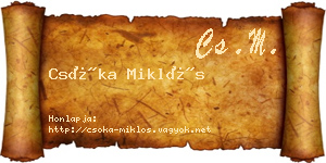 Csóka Miklós névjegykártya