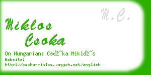 miklos csoka business card